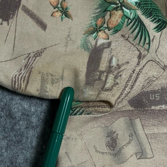 Kamp Camp Shirt Men's 2XL Cotton Beige Multi Hawaiian Tropical Button Up - Picture 8 of 17